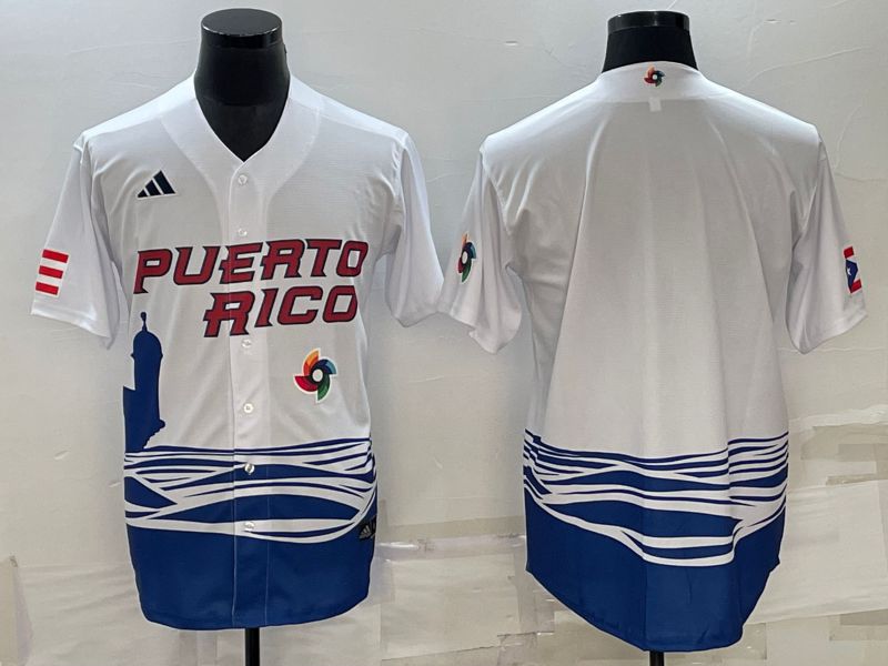 Men 2023 World Cub Blank White MLB Jersey2
